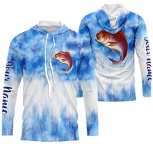 Load image into Gallery viewer, Red snapper saltwater fishing blue sea camo Custom Name sun protection UPF long sleeve fishing jerseys NQS3542