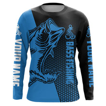 Load image into Gallery viewer, Largemouth Bass fishing UV protection Custom long sleeve fishing shirts, Blue Bass tournament jerseys NQS5138