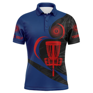 Disc golf basket Men polo shirts custom name disc golf polo shirts for men, disc golfing gifts | Blue NQS4694