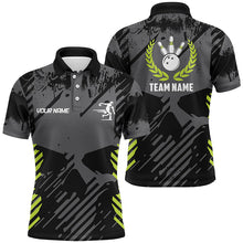 Load image into Gallery viewer, Black Skull bowling shirt for men custom bowling polo shirt bowling team skull league jerseys NQS6789