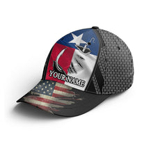 Load image into Gallery viewer, Texas flag fish hook American flag hat Custom Unisex Baseball fishing hat cap NQS2196