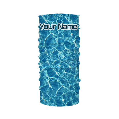 Custom Saltwater Long sleeve Fishing Shirts UV Protection, Blue Ocean Sea wave camo Fishing Shirts - NQS2173