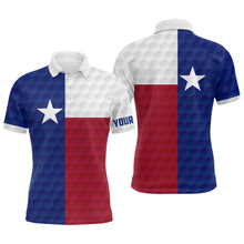 Load image into Gallery viewer, Mens golf polo shirt custom Texas flag golf ball polos shirt for men, golfing gifts NQS6575