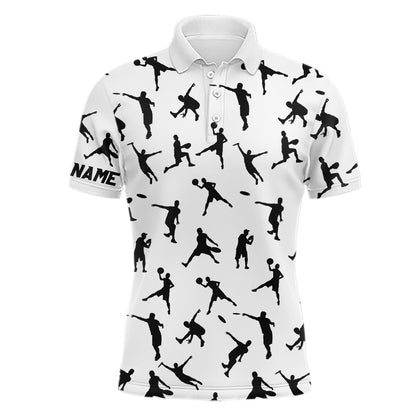 White Mens disc golf polo shirt custom disc golf jerseys, disc team golf shirt for mens NQS6418