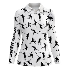 Load image into Gallery viewer, White Women disc golf polo shirt custom disc golf jerseys, disc team golf shirt for womens NQS6418
