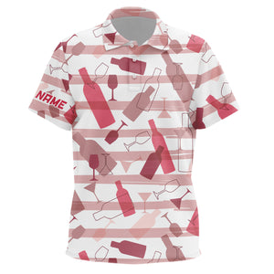 Wine stripe pattern Kids polo shirt custom pink golf shirts, unique golf gifts NQS6445