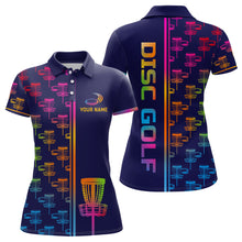 Load image into Gallery viewer, Womens golf polos shirts colorful gradient disc golf basket custom disc golf jerseys NQS7205