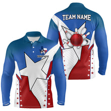 Load image into Gallery viewer, Texas flag retro bowling polo shirts for men custom team shirts bowling jerseys, gifts for bowlers NQS6934