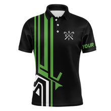 Load image into Gallery viewer, Mens golf polo shirts custom black team golf shirts, custom polo jerseys mens green golf shirts NQS7098