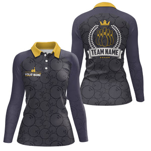 Bowling Polo shirt for women Custom bowling camo team League jerseys, retro bowling shirts NQS6756