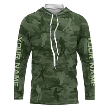 Load image into Gallery viewer, Personalized green fishing camo Performance long sleeve Fishing Shirts, team fishing tournament jersey NQS6943