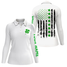 Load image into Gallery viewer, Womens golf polos shirts custom American flag green shamrock st patrick&#39;s day patriotic women golf top NQS7041