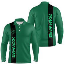 Load image into Gallery viewer, Black and green Retro Lucky Mens polo bowling shirts Custom St Patrick Day team league bowling jerseys NQS7044