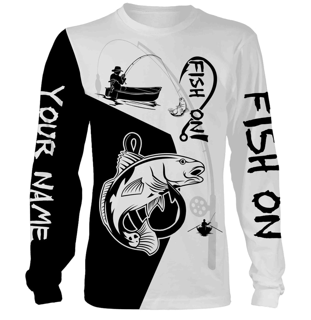 Redfish Puppy Drum Fish On Custome Name 3D All Over Printed Shirts For Adult And Kid Personalized Fishing gift NQS360