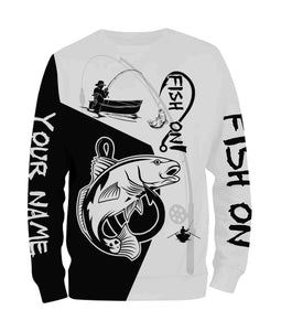 Redfish Puppy Drum Fish On Custome Name 3D All Over Printed Shirts For Adult And Kid Personalized Fishing gift NQS360