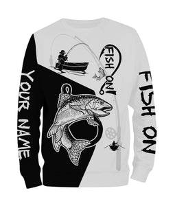 Rainbow Trout Fish On Custome Name 3D All Over Printed Shirts For Adult And Kid Personalized Fishing gift NQS361