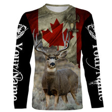 Load image into Gallery viewer, Mule Deer Canada flag 3D all over print Shirts, Personalized hunting gifts for Men, Women and Kid FSD3177