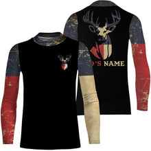 Load image into Gallery viewer, Texas Deer Hunting TX flag custom name all over print shirts, personalized Deer hunting gifts FSD3186