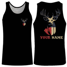 Load image into Gallery viewer, Texas Deer Hunting TX flag custom name all over print shirts, personalized Deer hunting gifts FSD3186