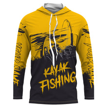 Load image into Gallery viewer, Kayak Fishing Sketch Custom Name All Over Printed UV Protection Long Sleeve, Kayak Performance Shirts FSD2526