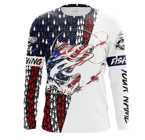 Walleye Fishing 4th of July American flag Shirts Patriotic gifts for Fisherman, Gift for Dad Christmas, Birthday FSD2142