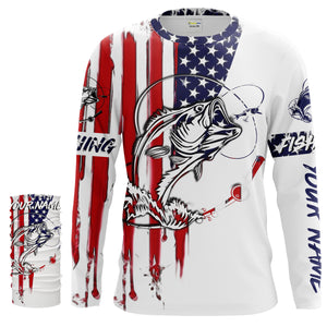 Fishing Shirt American Flag Largemouth Bass fishing Apparel for Adult and Kid, Personalized Patriotic fishing gifts FSD2153