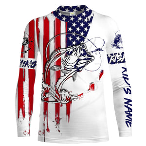 Fishing Shirt American Flag Largemouth Bass fishing Apparel for Adult and Kid, Personalized Patriotic fishing gifts FSD2153