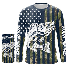 Load image into Gallery viewer, Walleye Fishing American Flag Camo custom performance fishing shirt for Men, Women, Youth/Kids FSD3552