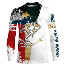 Load image into Gallery viewer, Fishing Shirt Texas Flag Largemouth Bass fishing Apparel for Adult and Kid, Personalized Patriotic gift FSD3243
