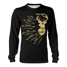 Load image into Gallery viewer, Personalized Born to Hunt with Hunter&#39;s Qualities Shirt, Perfect Custom Shirt for Deer Hunter, Hunting Gifts FSD4201