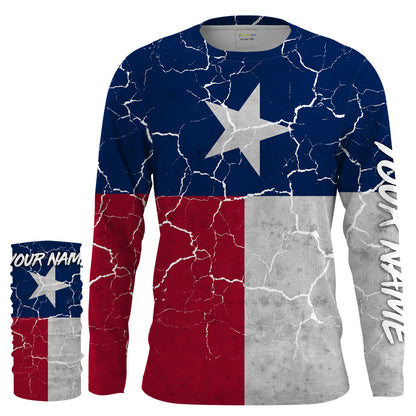 Distressed Texas Flag Performance Shirts Sun/UV Protection - Personalized Texas Apparel, Gifts for Men, Women and Kid FSD2188