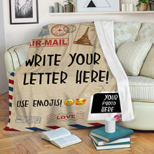 Load image into Gallery viewer, Personalized Photo Letter Fleece Blanket Custom Postal Picture Gift to My Daughter Son from Mom Dad Customized for Husband Wife FSD1731D01