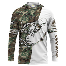 Load image into Gallery viewer, Bass Fishing American Camo Custom Name All Over Print Sun/UV Protection Shirts For Fisherman Personalized Fishing Gifts FSD2041
