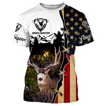 Load image into Gallery viewer, Mule Deer hunting American flag custom name 3D all over print Shirts, Personalized gifts FSD3161