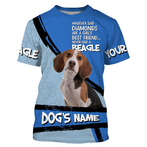 Beagle Dog Custom Name 3D All over printed Shirt, Cute Beagle Funny Dog Saying shirt, dog gift FSD3473