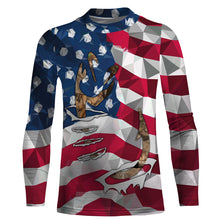 Load image into Gallery viewer, Patriotic Fishing shirt with American Flag and Fishing Hook 3D shirt, Fishing long sleeve fishing tshirt FSD3268