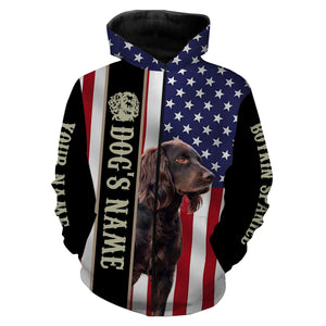 Boykin Spaniel American flag custom Name Full printing shirts, Patriotic gifts for dog lovers FSD3347