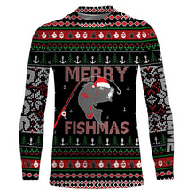 Load image into Gallery viewer, Ugly Fishing Christmas Largemouth Bass Merry Fishmas Custom Name Shirts, Christmas Gift for Fisherman FSD3638