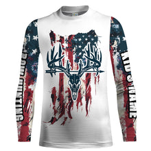 Load image into Gallery viewer, Bow Hunting Archery Deer Skull American flag custom Name Shirts - Patriotic Deer Bowhunting gifts FSD2395