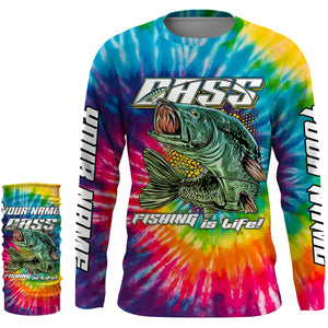 Personalized Bass Fishing Tie Dye 3D All over print Shirt, Personalized Fishing Clothes UPF30+ FSD3105