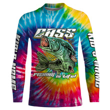 Load image into Gallery viewer, Personalized Bass Fishing Tie Dye 3D All over print Shirt, Personalized Fishing Clothes UPF30+ FSD3105