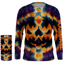 Load image into Gallery viewer, Retro Tie Dye Halloween Shirts Customize Name Pumpkin 3D All Over Printed Mens Womens Tie Dye Shirts FSD3416