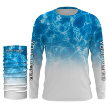 Load image into Gallery viewer, Personalized Water Surface Blue Performance Shirts, Fishing Tournament UV Protection Long Sleeve, Fishing Jerseys FSD2673