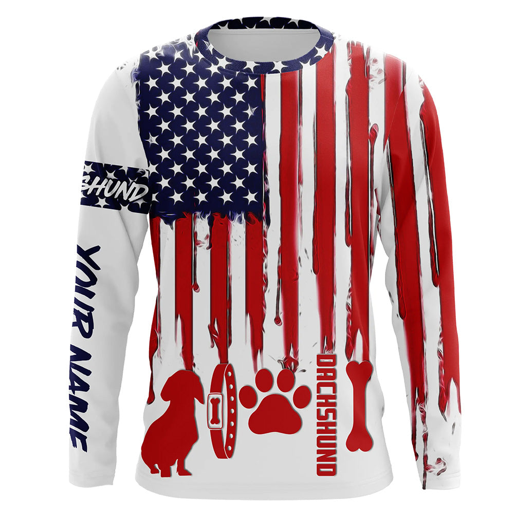 Patriotic American flag dog Shirts for Men Women with many dog breeds to choose from FSD4136