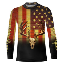 Load image into Gallery viewer, Deer Skull American flag Patriotic Retro Vintage Custom Name all over print shirts, Personalized Gifts FSD3197