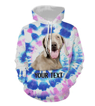 Load image into Gallery viewer, Colorful Tye Dye Spiral with Dog's Face, Custom Dog's Photo and Text 3D All Over Printed Shirt, Personalized Gift FSD2529