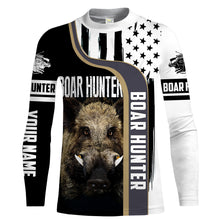 Load image into Gallery viewer, Wild Boar Hunting American Flag Custom Name 3D Full Printing Shirts - Personalized Hunting Gifts FSD1803