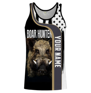 Wild Boar Hunting American Flag Custom Name 3D Full Printing Shirts - Personalized Hunting Gifts FSD1803