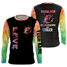 Load image into Gallery viewer, Bass Fishing Mom &quot;Like A Regular Mom But Cooler&quot; Shirt Funny Mother Gift Idea custom name T-Shirt, Long sleeve UPF30+ FSD1728
