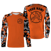 Load image into Gallery viewer, Custom Name Pheasant Hunting Camouflage Orange Performance hunting Shirt, Upland hunting clothing FSD3982